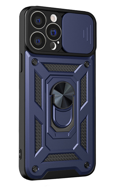 Чехол противоударный armors для Apple iPhone 14 Pro Max / Айфон 14 Про Макс с защитой камеры (Темно-синий) #1