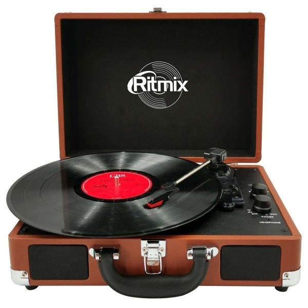 Виниловый проигрыватель Ritmix LP-160B Brown, Проигрыватель виниловых дисков / пластинок с Bluetooth #1