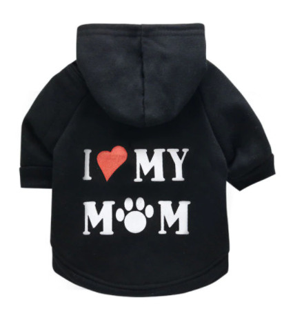 Кофта-толстовка для кошек и собак GABYDOG I Love My Mom черная, размер S (2-3 кг)  #1