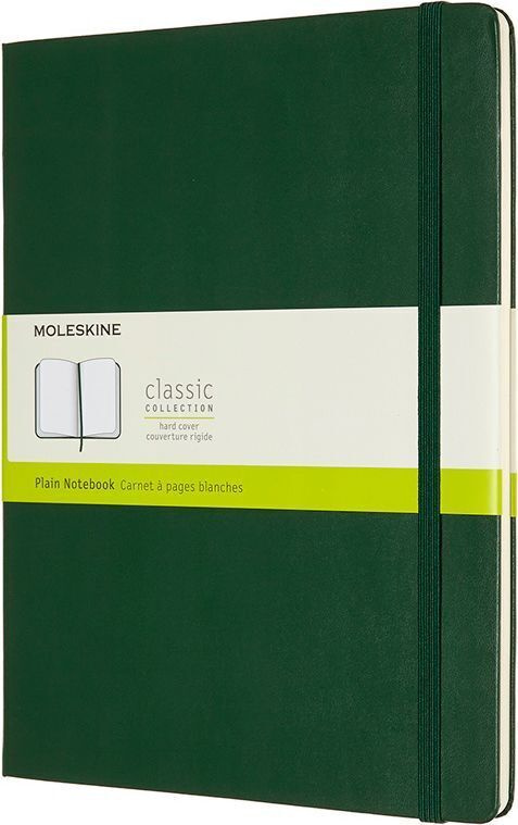 Блокнот без разметки Moleskine CLASSIC QP092K15 19x25 см, 192 стр твердая обложка, зеленый  #1