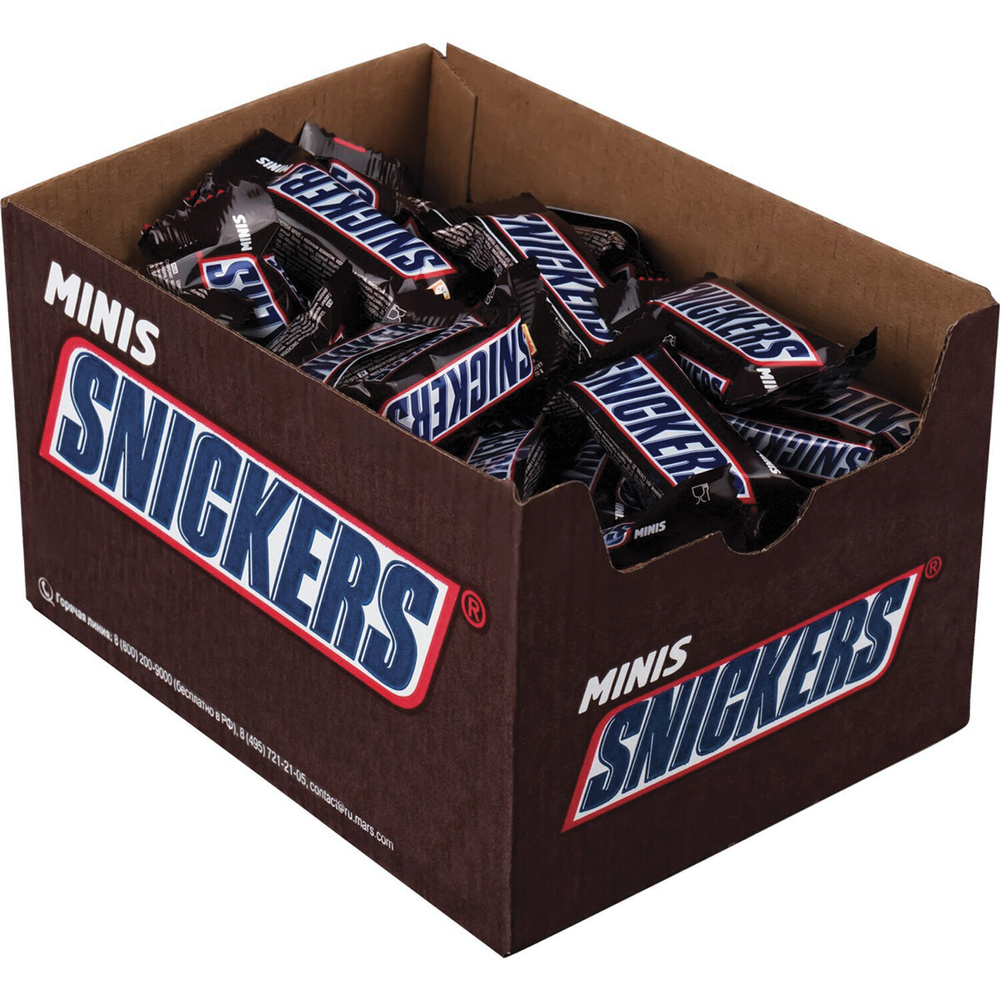 Конфеты шоколадные SNICKERS minis, весовые, 1 кг, картонная упаковка, 57236  #1