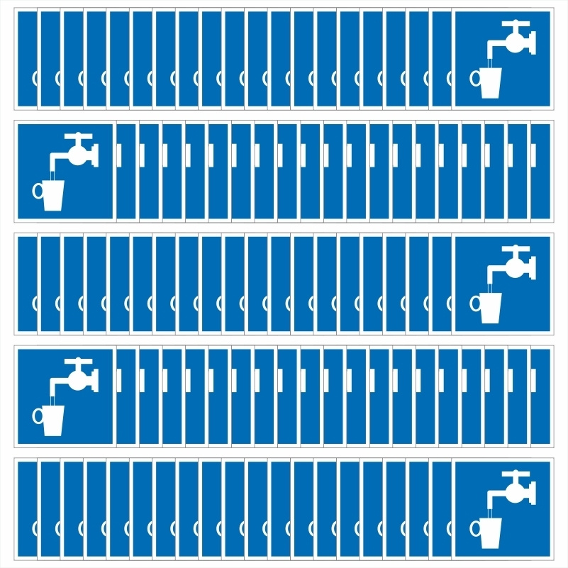 Знак-наклейка D02 "Питьевая Вода" 100х100 мм самоклеящийся виниловый на подложке 100 шт ПолиЦентр  #1