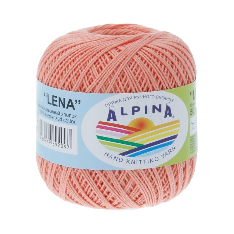 Пряжа ALPINA "LENA" 100% мерсеризованный хлопок 50 г 280 м №18 персиковый  #1