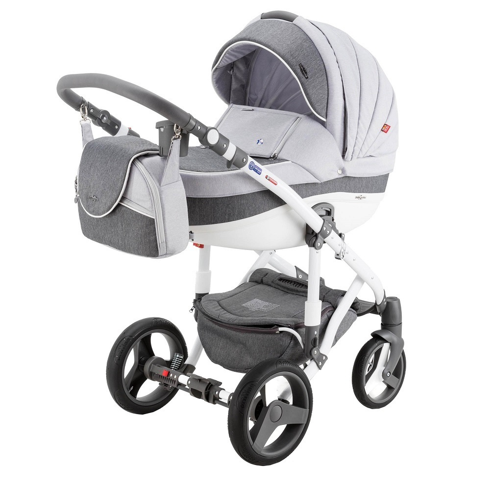 Коляска универсальная Bebe-Mobile MOVO 2 в 1, R10 (WHITE-GREY) #1