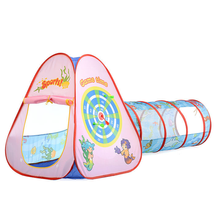 Палатка игровая детская UralToys 889-176B с тоннелем, 70х70х88 см, в сумке  #1