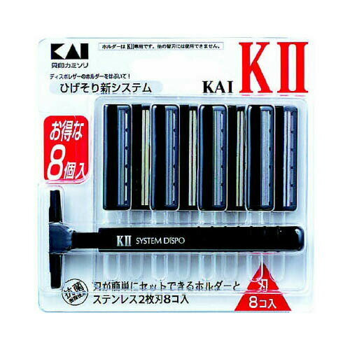 KAI Компактный бритвенный станок с двойным лезвием со сменными головками K2-8В (8 кассет) 1 шт  #1