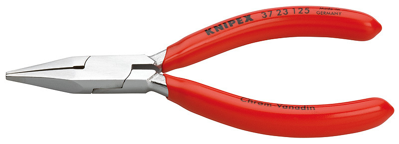 Плоскогубцы KNIPEX захватные прециз, плоские вогнутые узкие губки, 125 мм, хром, 1К ручки KN-3723125 #1