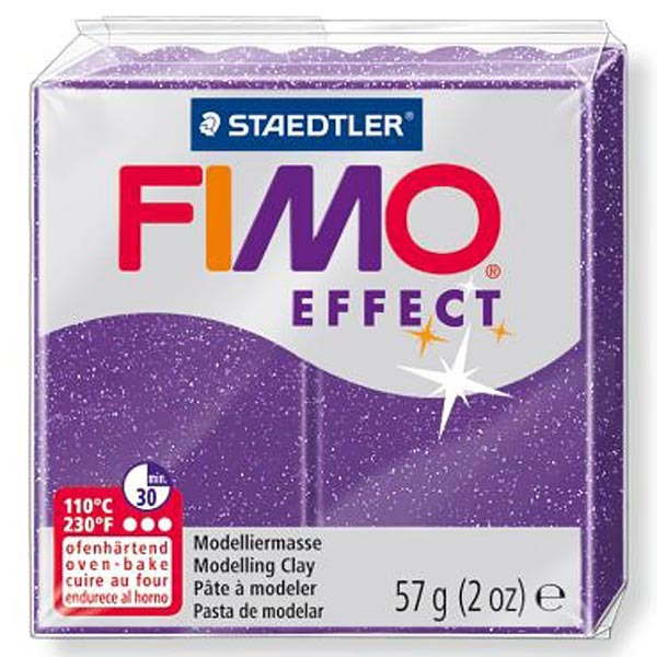 Полимерная глина Fimo Effect 8020-602 фиолетовый с блестками (glitter lilac) 57 г.  #1