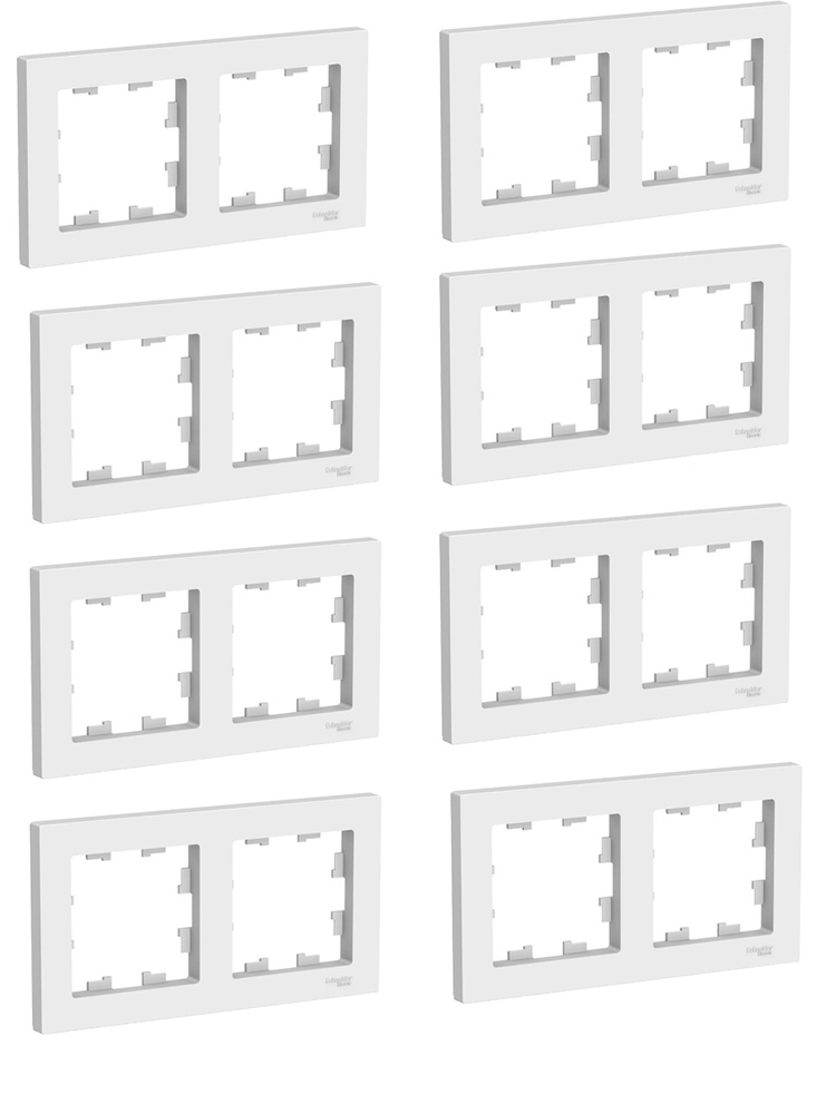 Рамка 2-постовая с антибактериальным покрытием Schneider Electric ATLASDESIGN, IP20, белая.(407332 - #1