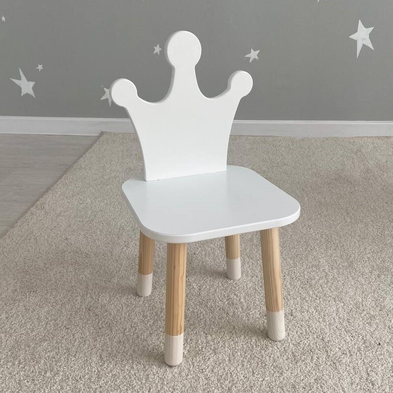 Детский стул DIMDOMkids "Корона", белый #1