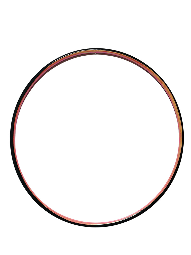 Обруч для художественной гимнастики обмотанный двухцветный (черный-оранжевый), диаметр 85 см. Товар уцененный #1