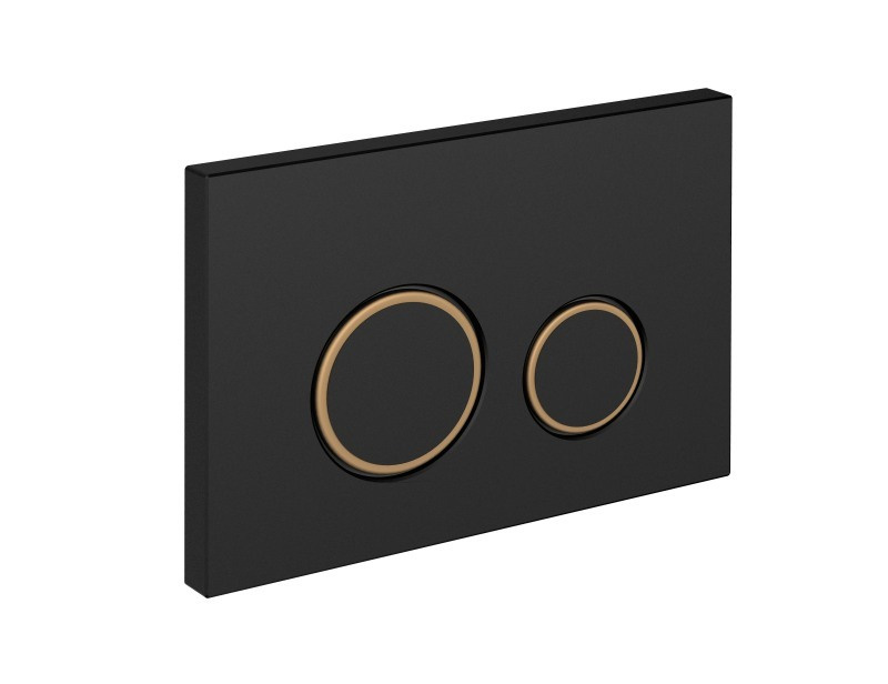 Кнопка Cersanit TWINS для инсталляции пластик черный матовый с рамкой  #1