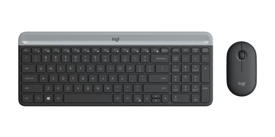 Logitech Комплект мышь + клавиатура беспроводная Logitech mk470, Английская раскладка, черный  #1