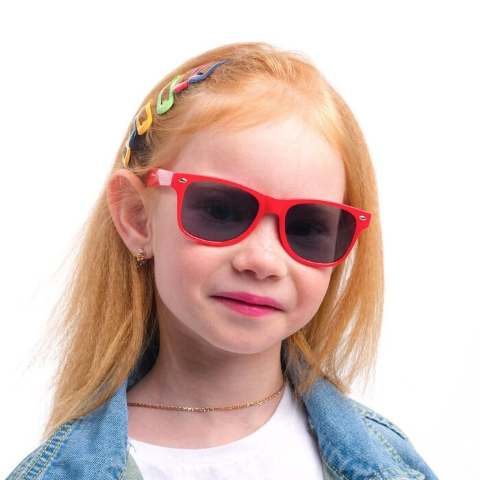 Очки солнцезащитные детские "OneSun", на пружине, uv 400, 12.7 х 2.6 х 4 см, линза 4 х 5.4 см, красн #1