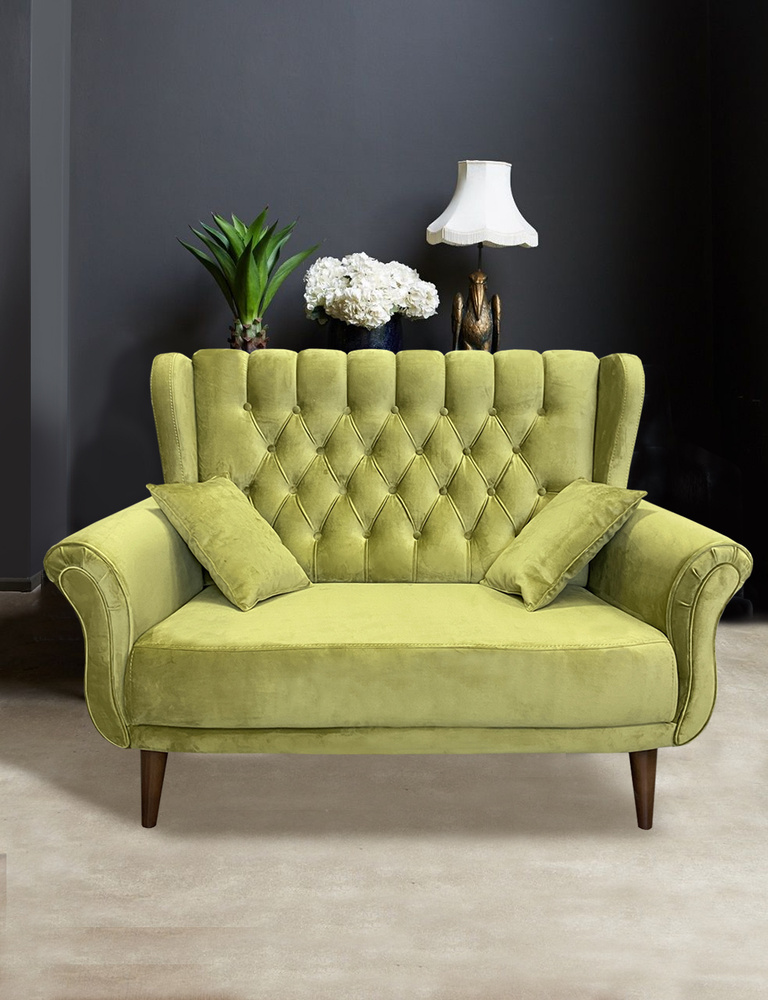 Ахтамар Прямой диван, механизм Нераскладной, 150х87х105 см,оливковый  #1