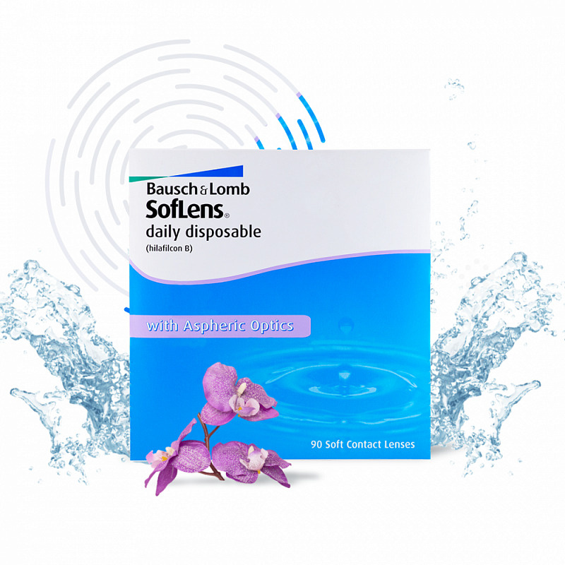 Контактные линзы Bausch + Lomb Soflens Daily Disposable (90) Однодневные, -4.00 / 14.20 / 8.6, 90 шт. #1