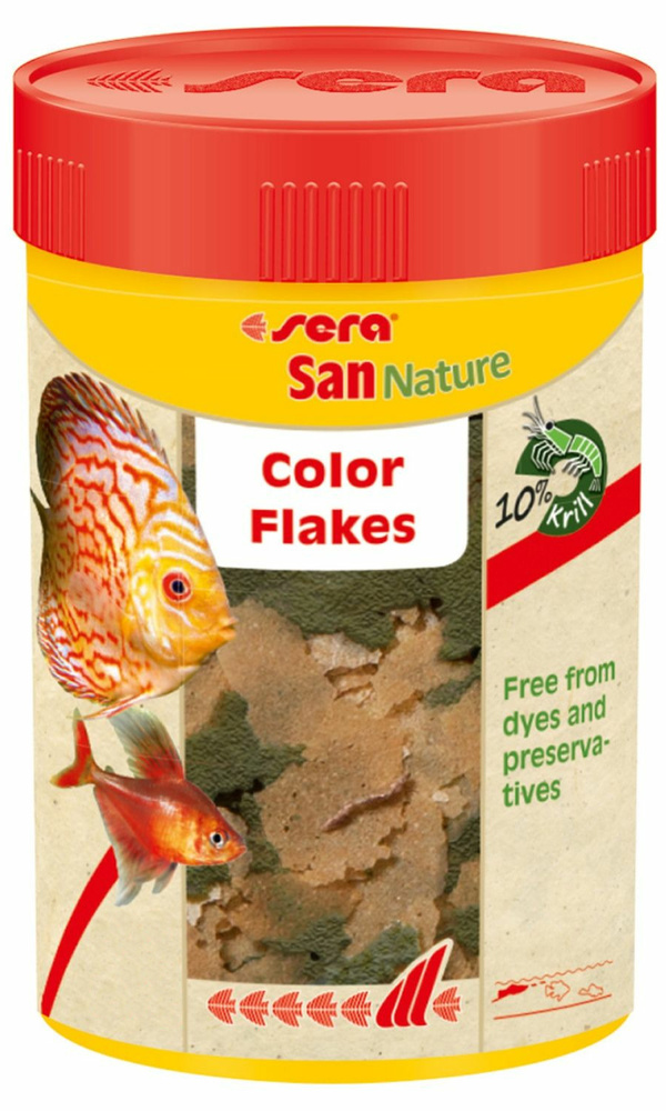 Sera корм для рыб основной в хлопьях SAN NATURE, для улучшения окраса, 250 мл, 60 г  #1