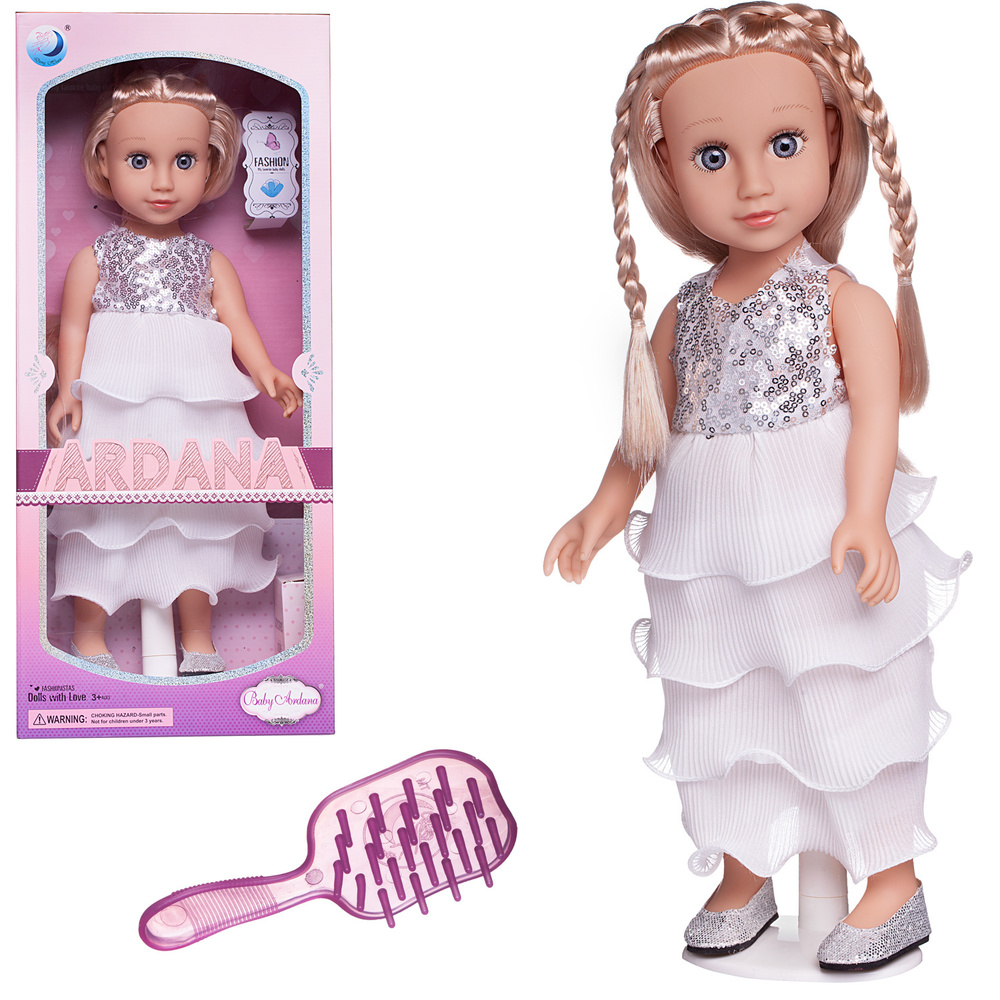 Кукла Junfa Ardana Baby в белом платье с серебристыми пайетами 45 см  #1