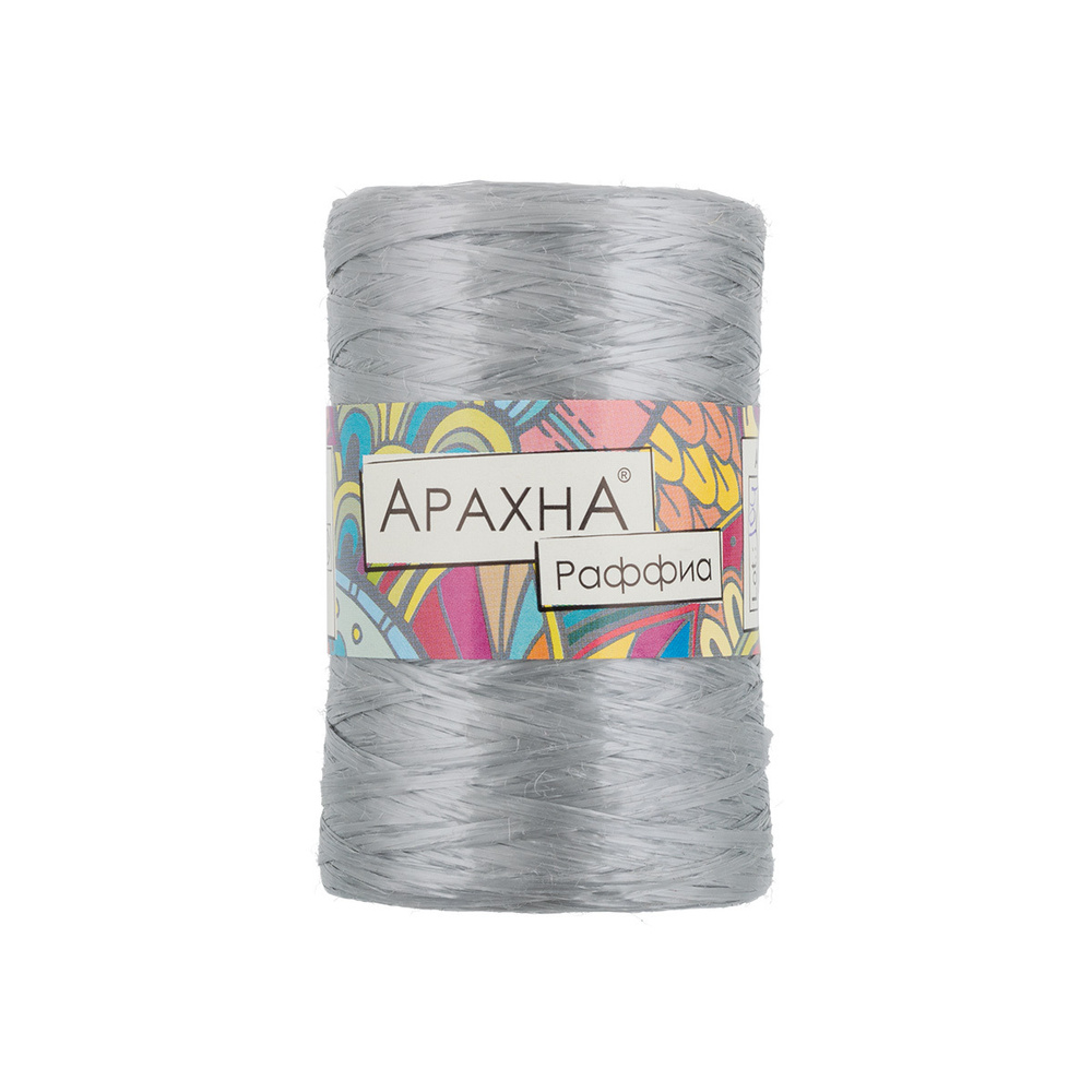 Пряжа Arachna "Raffia" 100% полипропилен 5 шт. х 50 г 10 г 200 м 12 м №05 серебряный  #1