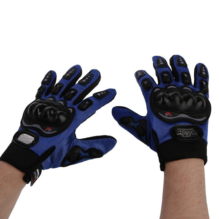 Перчатки мотоциклетные с защитными вставками, пара, размер XL, синий  #1
