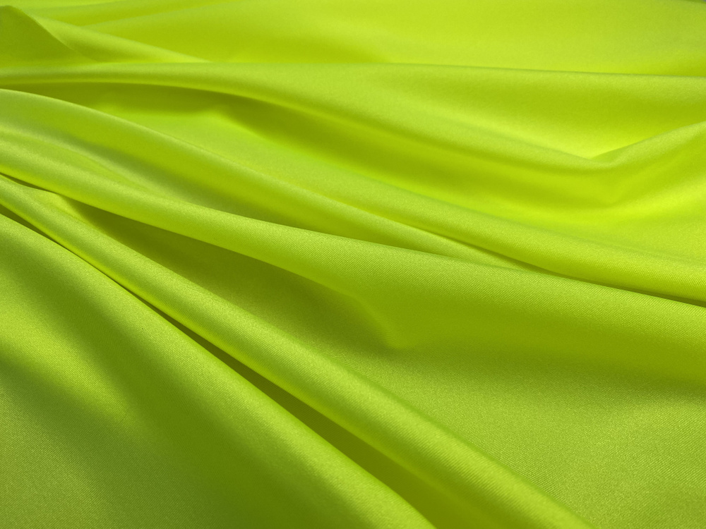 Ткань бифлекс. Цвет неон желтый, отрез ткани 1 м * 150 см (длина 1 м, ширина 150 см), состав: нейлон #1