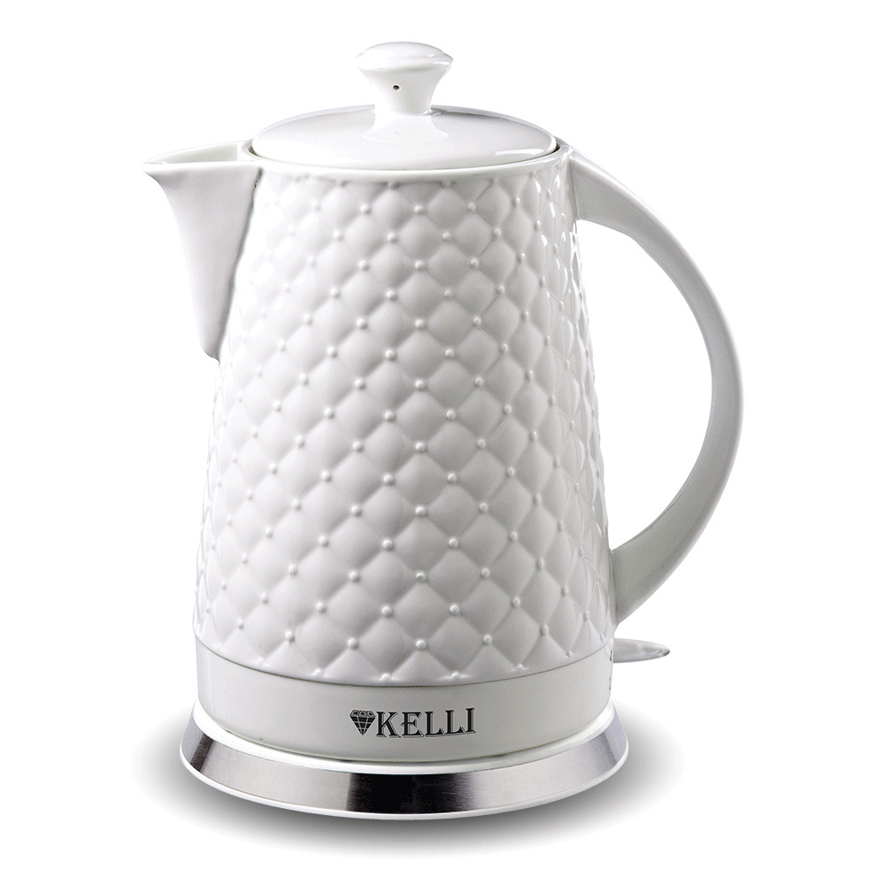 Чайник электрический Kelli KL-1340, керамика, белый #1