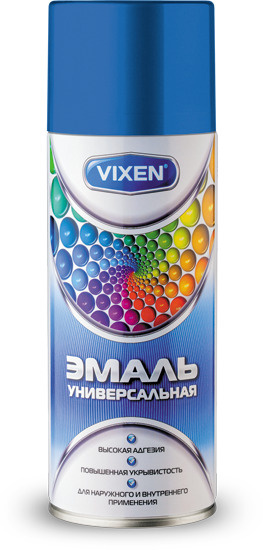 Аэрозольная краска VIXEN Эмаль универсальная быстросохнущая в баллончике алкидная глянцевая, синий RAL #1