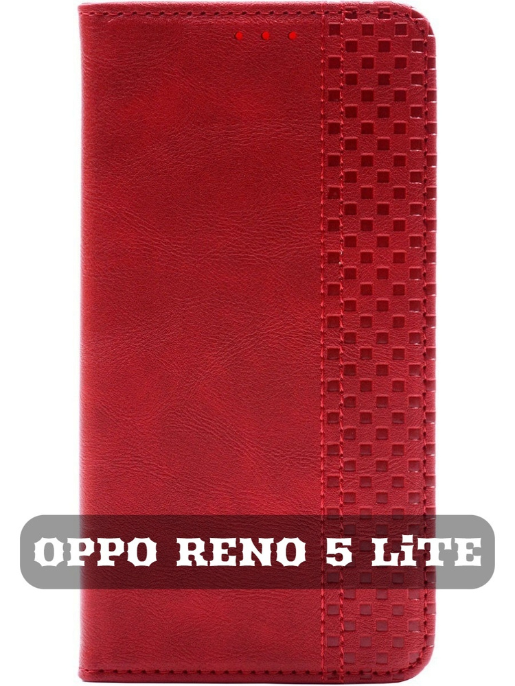 Чехол-книжка для OPPO Reno 5 Lite / Оппо Рено 5 Лайт, Красный  #1