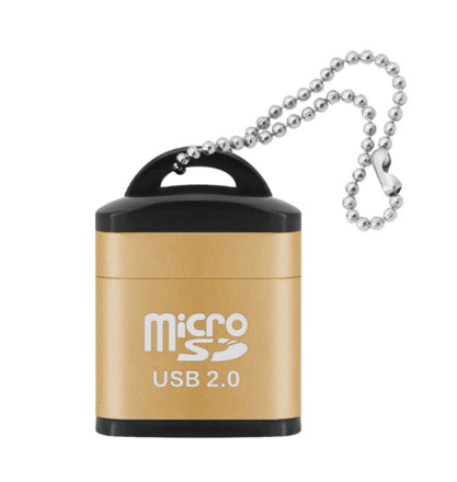 Картридер mini, устройство для чтения карт памяти microSD, USB 2.0, адаптер, переходник, золотой  #1