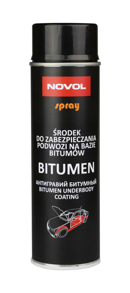 Антигравий для авто NOVOL Bitumen черный 500 мл антикоррозийное (антикоррозионное) покрытие быстросохнущее, #1