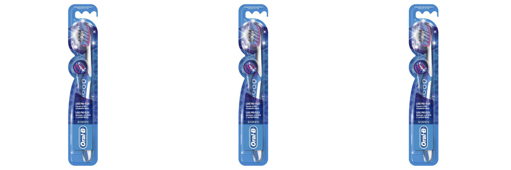 Oral-B Зубная щетка 3D White Luxe Pro-Flex 38 средняя, 3шт #1