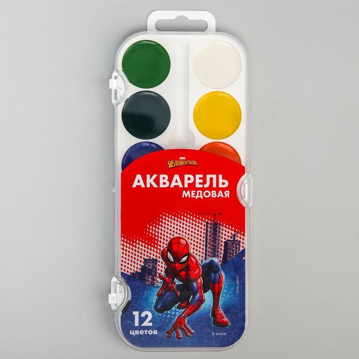 Акварель медовая Человек-паук, 12 цветов, без кисти #1
