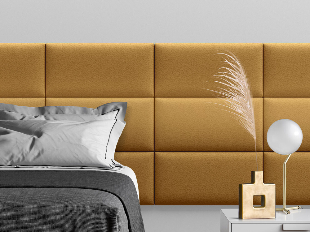 Мягкое изголовье кровати Eco Leather Gold 30х60 см 1 шт. #1