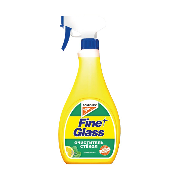 KANGAROO Fine glass - очиститель стекол ароматизированный (500 мл), лимон-мята (б/салф.), 320121  #1