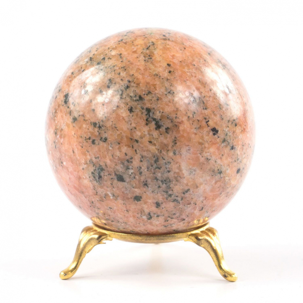 Шар 7 см камень розовый мрамор / шар декоративный / шар для медитаций / каменный шарик / сувенир из камня #1