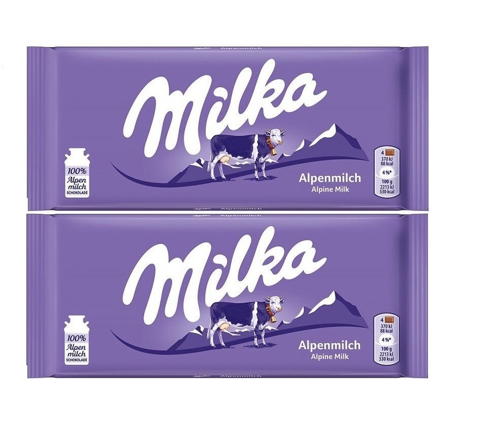 Шоколадная плитка Milka Alpine Milk / Милка Альпийское молоко 100гр 2 шт. (Германия)  #1