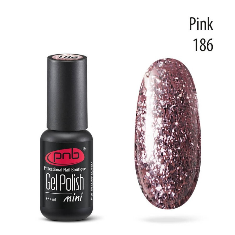 Гель лак для ногтей PNB Gel polish UV/LED 186 покрытие для маникюра и педикюра глянцевый star way pink #1