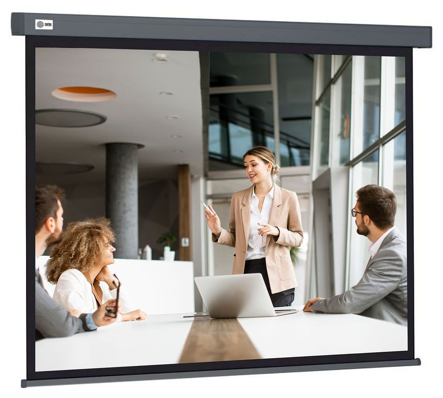 Экран Cactus 127x127см Wallscreen CS-PSW-127X127-SG 1:1 настенно-потолочный рулонный серый  #1