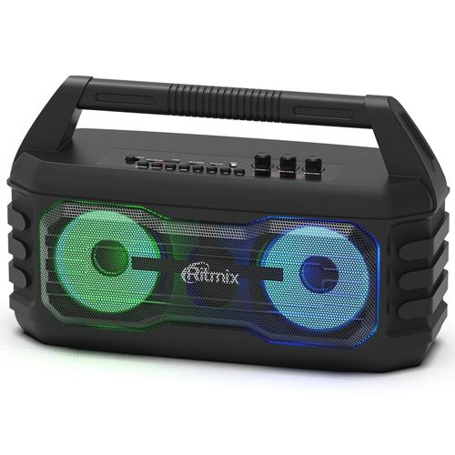 Колонка портативная Ritmix SP-610B,20Вт, bluetooth, MP3, FM, аккумулятор 2000 мАч,дин. подсветка,эквалайзер #1