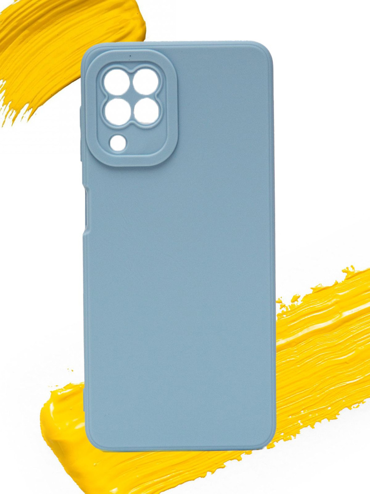 Чехол для Samsung Galaxy A12 / чехол на самсунг а12 с защитой камеры голубой  #1
