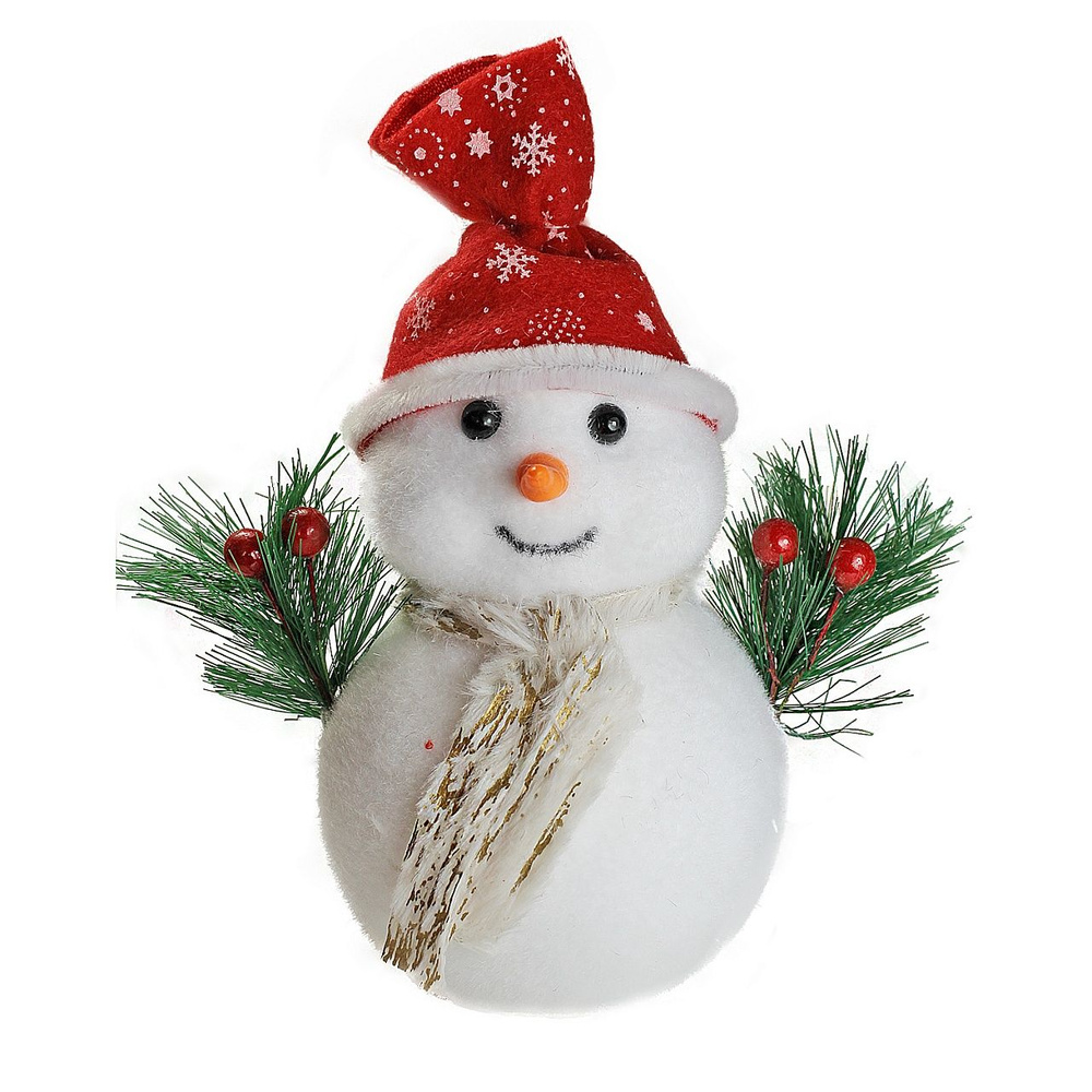 Новогодняя фигурка Снеговик 22 см/Снеговик под ёлку/Интерьерная фигурка  #1