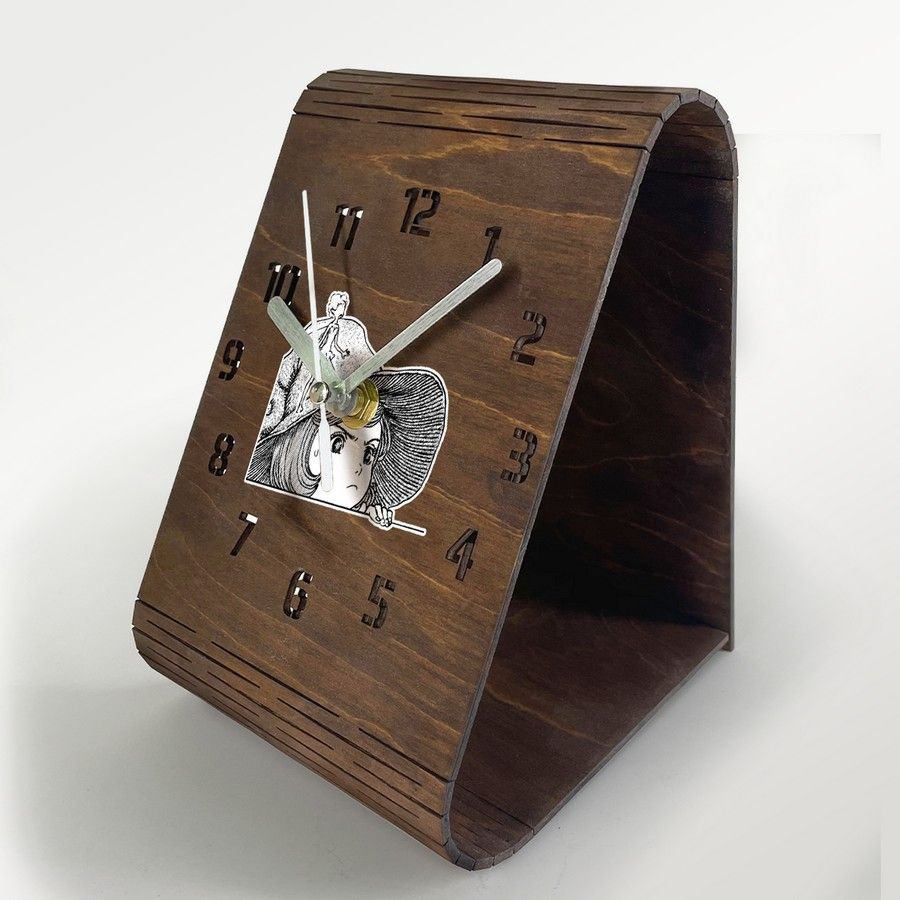 Настольные деревянные бесшумные часы цвета венге с УФ принтом аниме берсерк - 139  #1