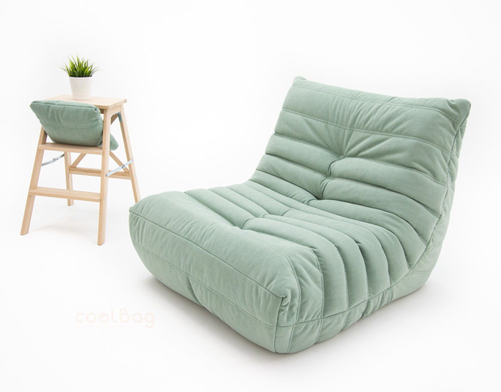 coolbag Бескаркасный диван Диван, Велюр натуральный, Размер XXXL,светло-зеленый  #1