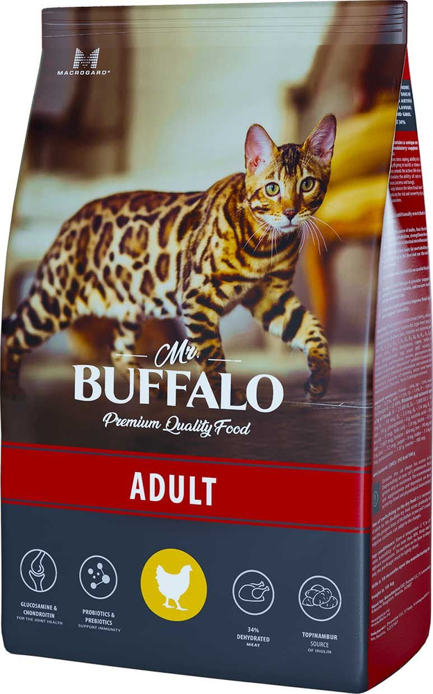 Корм Mr. Buffalo Adult для кошек, с курицей, 1.8 кг #1