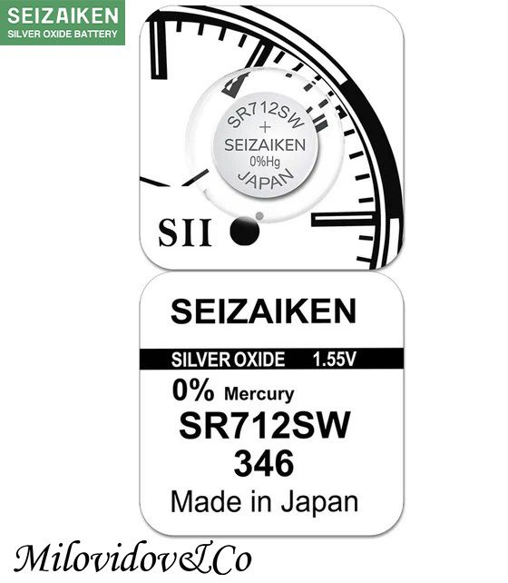 seizaiken Батарейка 346 (SR712), Оксид-серебряный тип, 1,55 В, 1 шт #1