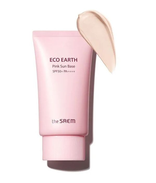 The Saem Крем-база для лица солнцезащитная с каламиновой пудрой eco earth pink sun base spf 50+ pa+  #1