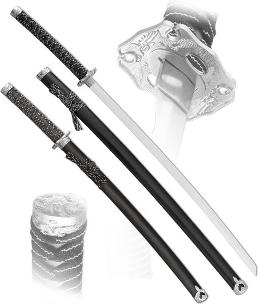 Набор самурайских мечей, 2 шт. Ножны черные #1