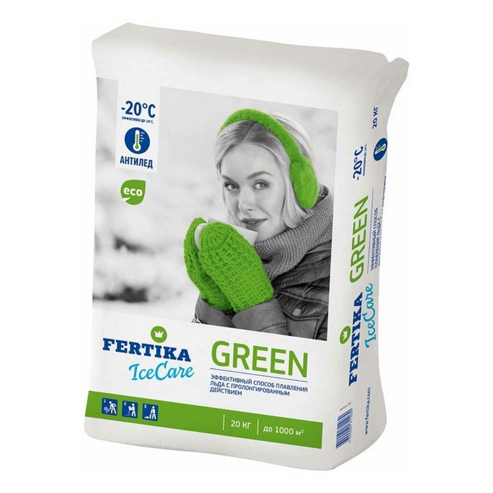 Противогололедный реагент (Антилед)Fertika IceCare GREEN, 20 к #1