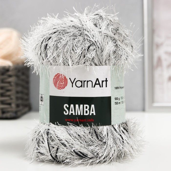 Пряжа для вязания YarnArt "Samba" 100% полиэстер 150м/100гр, А 64 белобурка  #1