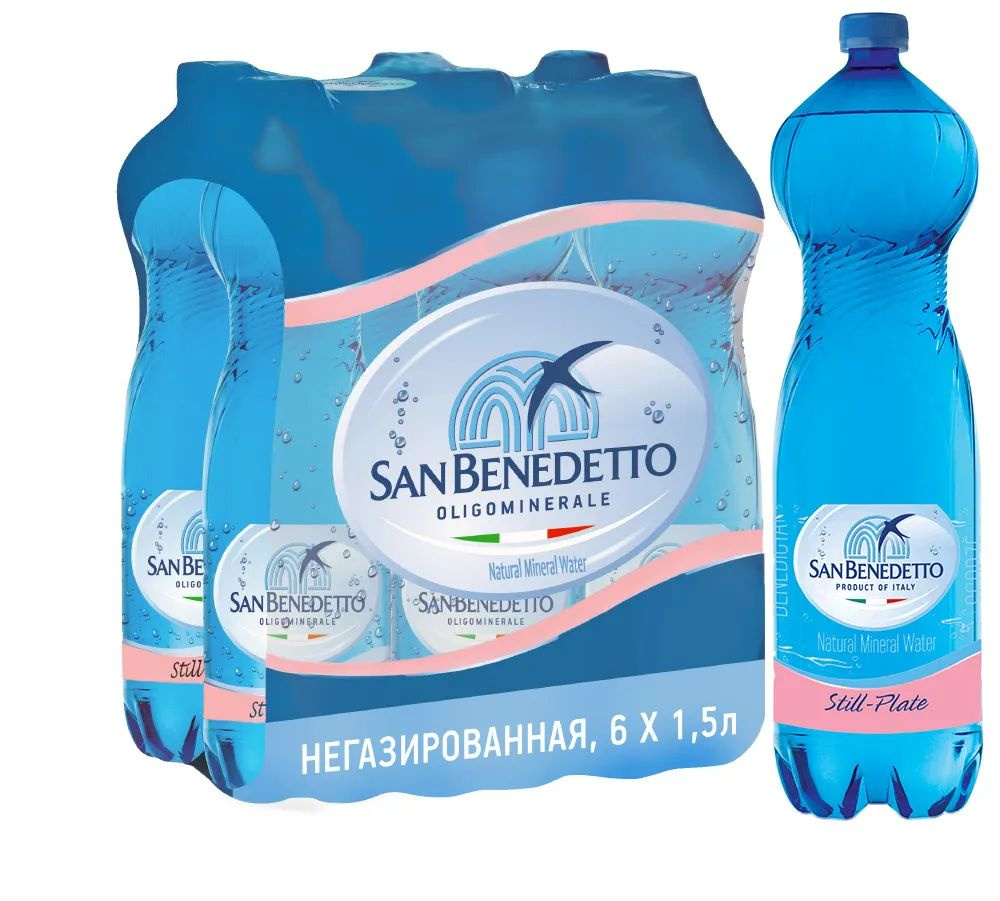 Вода San Benedetto (Сан Бенедетто) 6 шт по 1,5 л, пэт, без газа #1